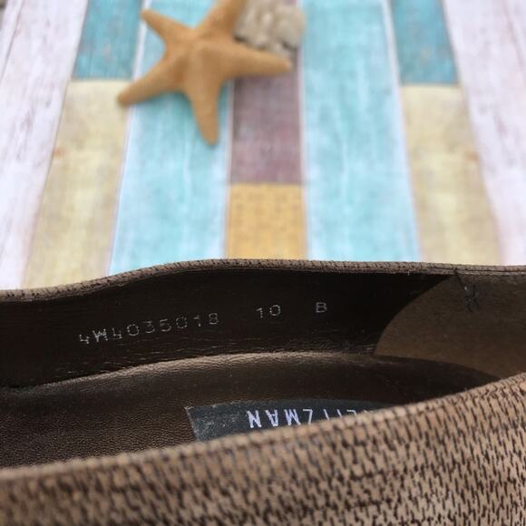 Vintage Stuart Weitzman suede houndstooth chunky heel pump - Picture 4 of 16